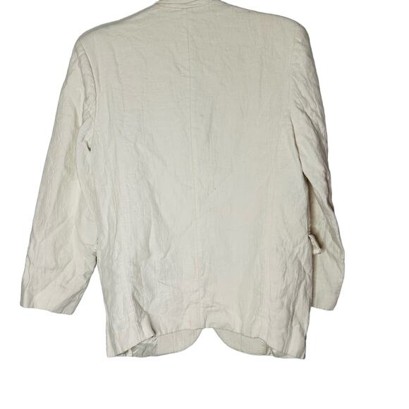 ANNIE BING Eggshell White Classic Oversized Linen Double Button Blazer Size S - Picture 5 of 13